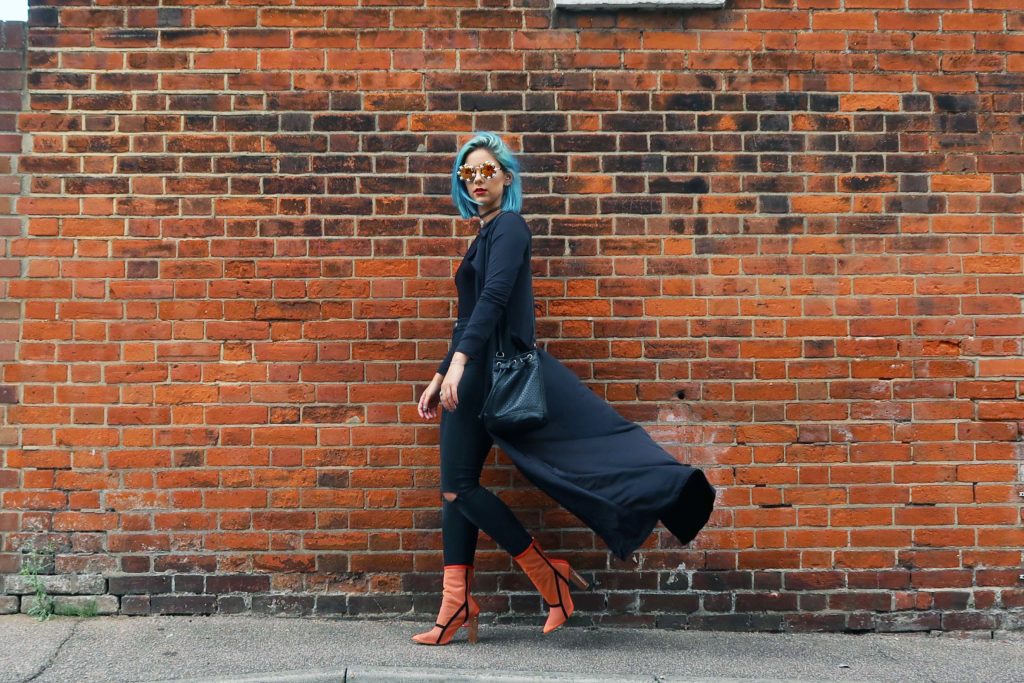 Sophie Hannah Richardson wearing Ego ankle boots