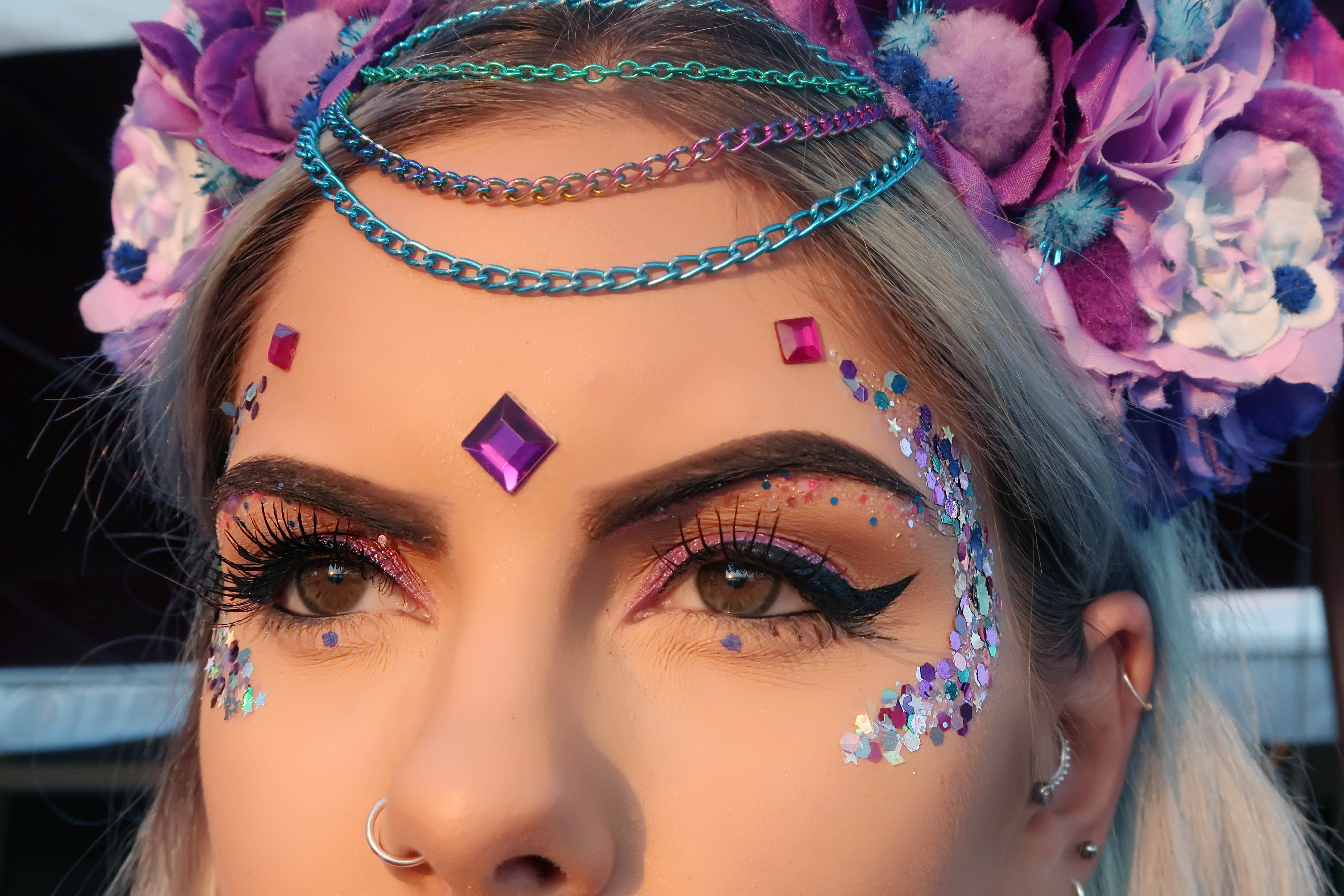 sophie hannah richardson festival glitter makeup