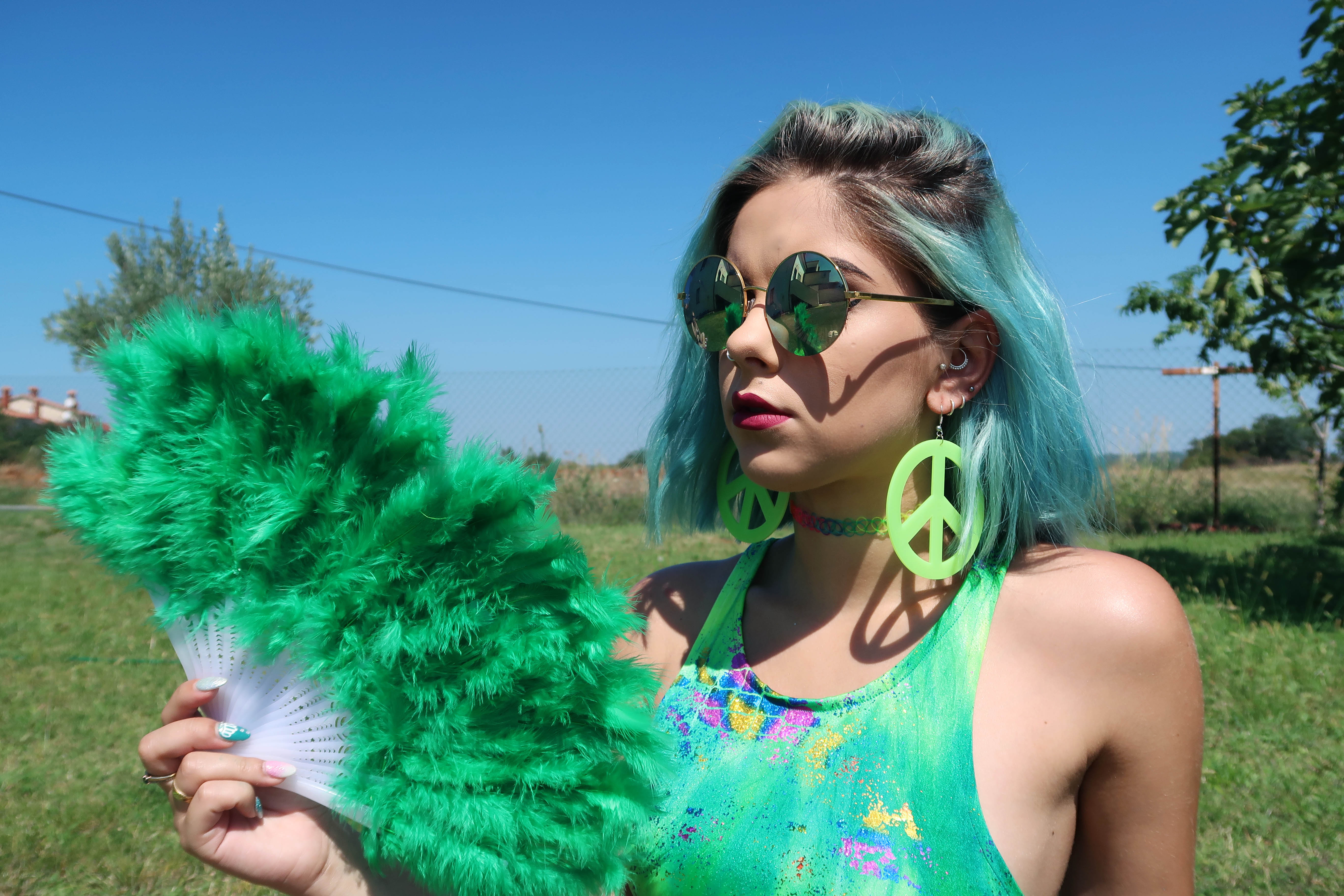 sophie hannah richardson wearing a metallic swimsuit