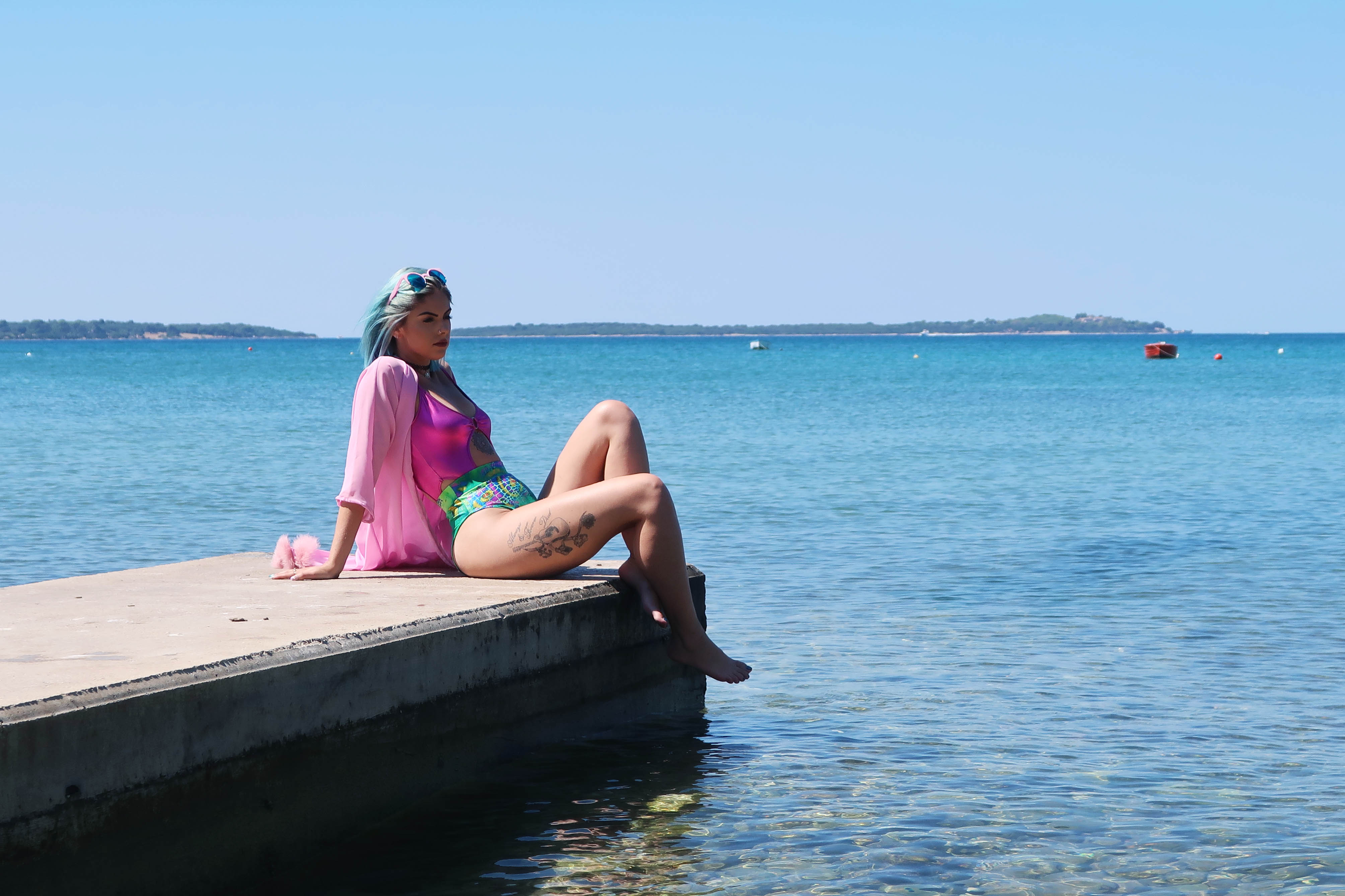 sophie hannah richardson wearing swimwear in croatia