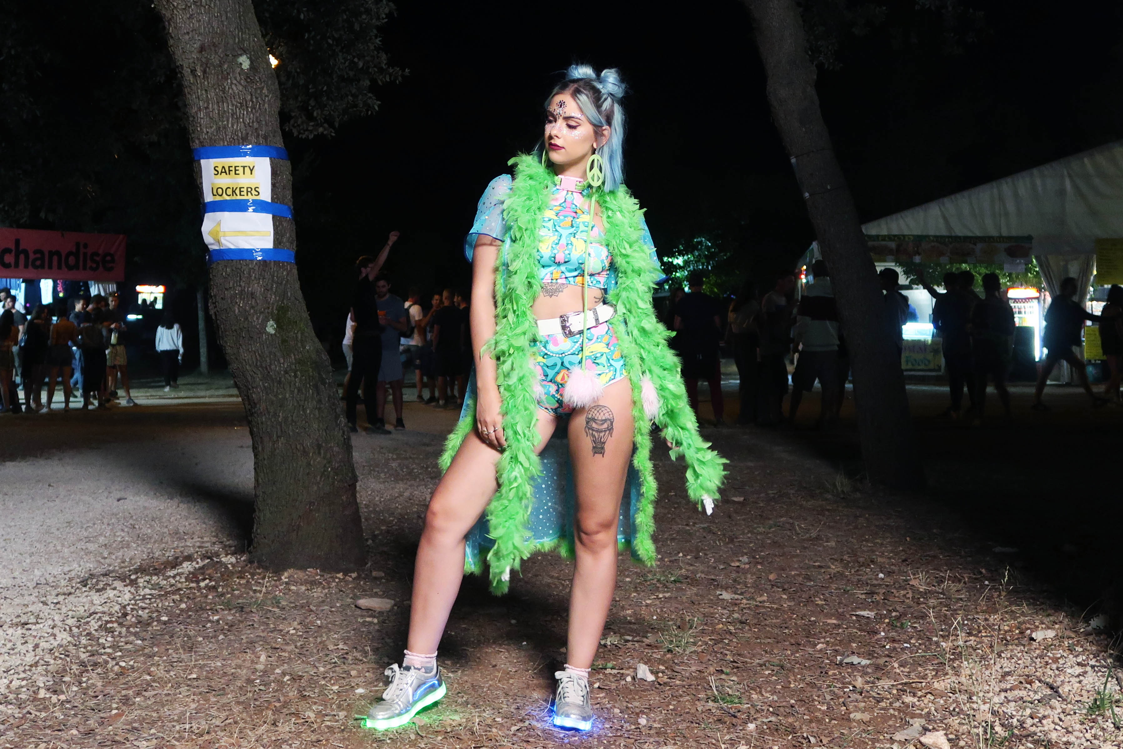 sophie hannah richardson at dimensions festival wearing mermaid print coord
