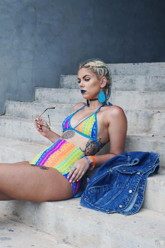 Sophie Hannah Richardson wearing a neon bikini