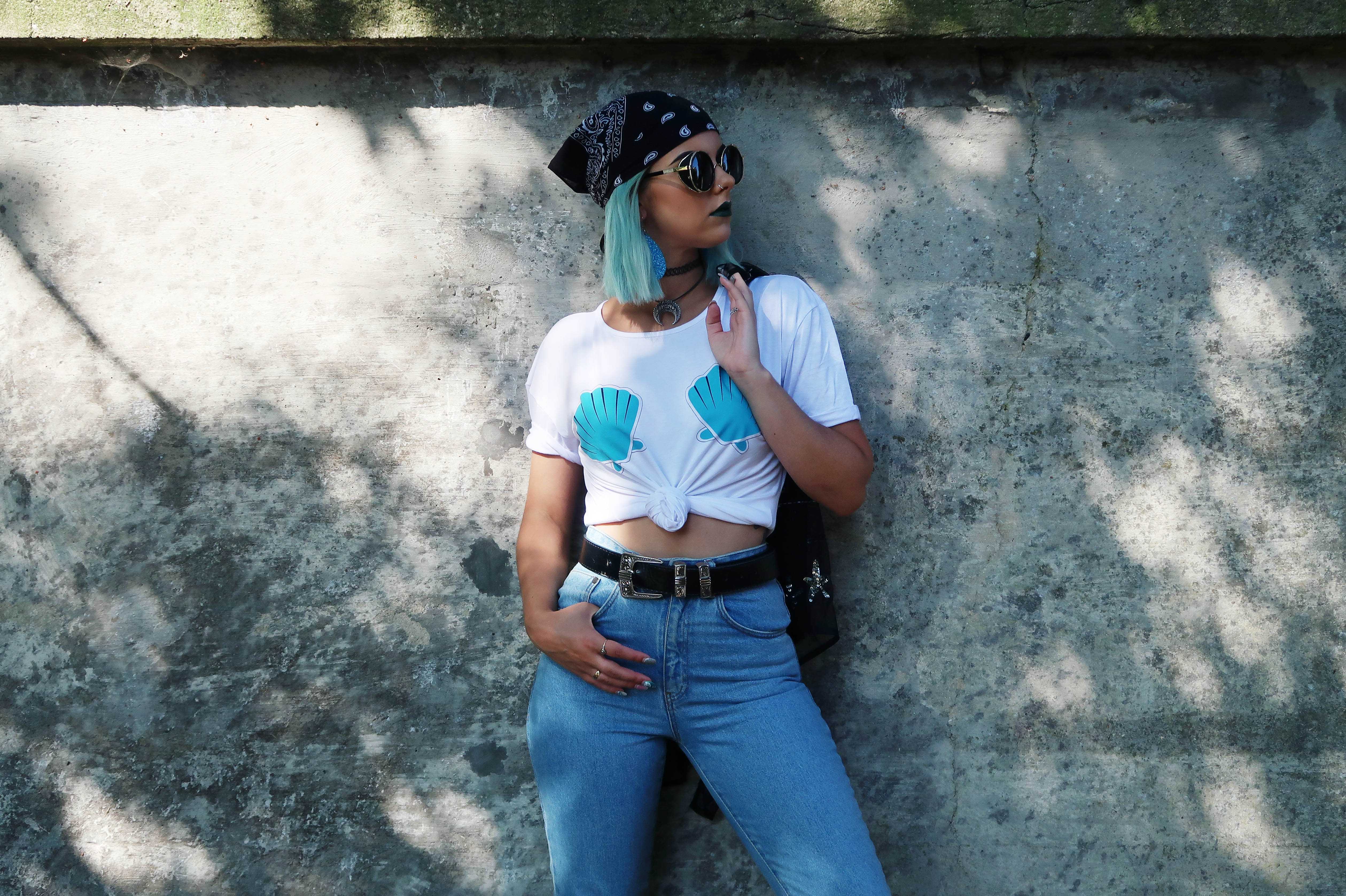 sophie hannah richardson wearing her mermaid t shirt design on sale at brand attic