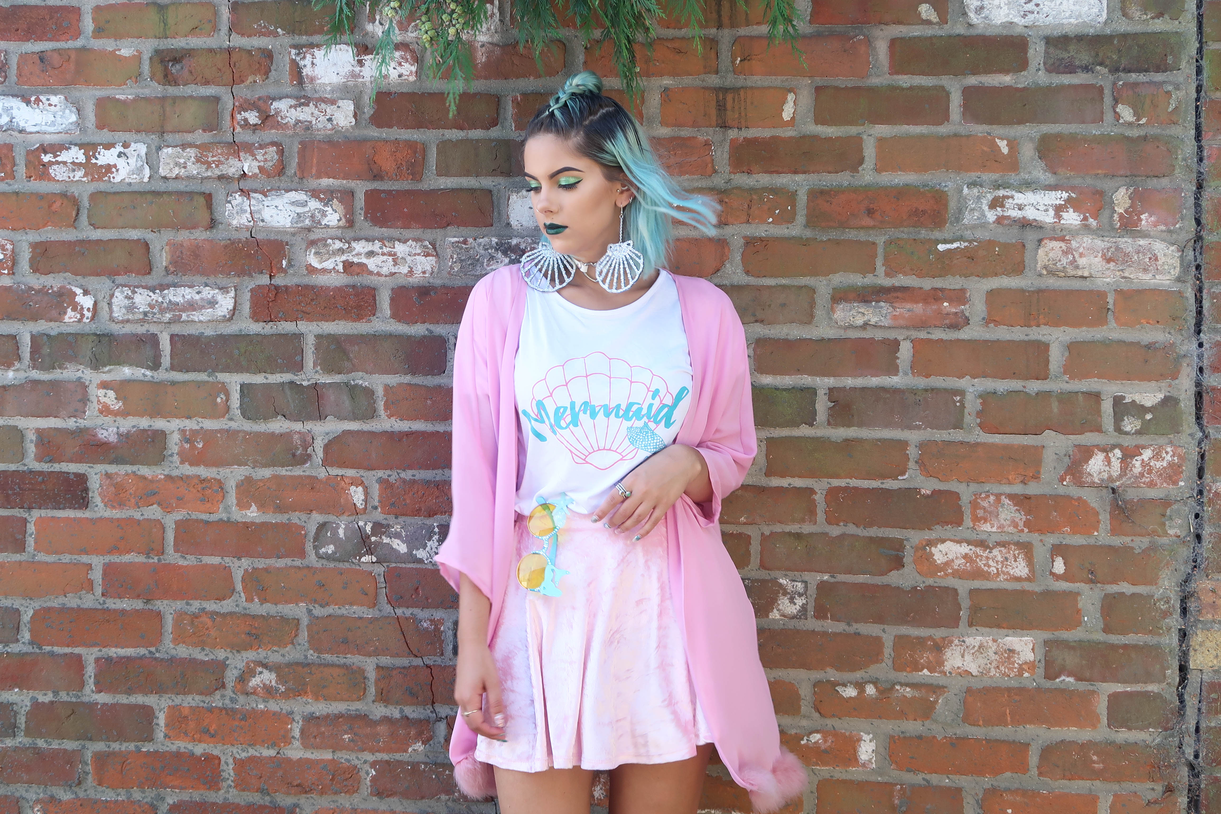 sophie hannah richardson wearing her mermaid t shirt design on sale at brand attic