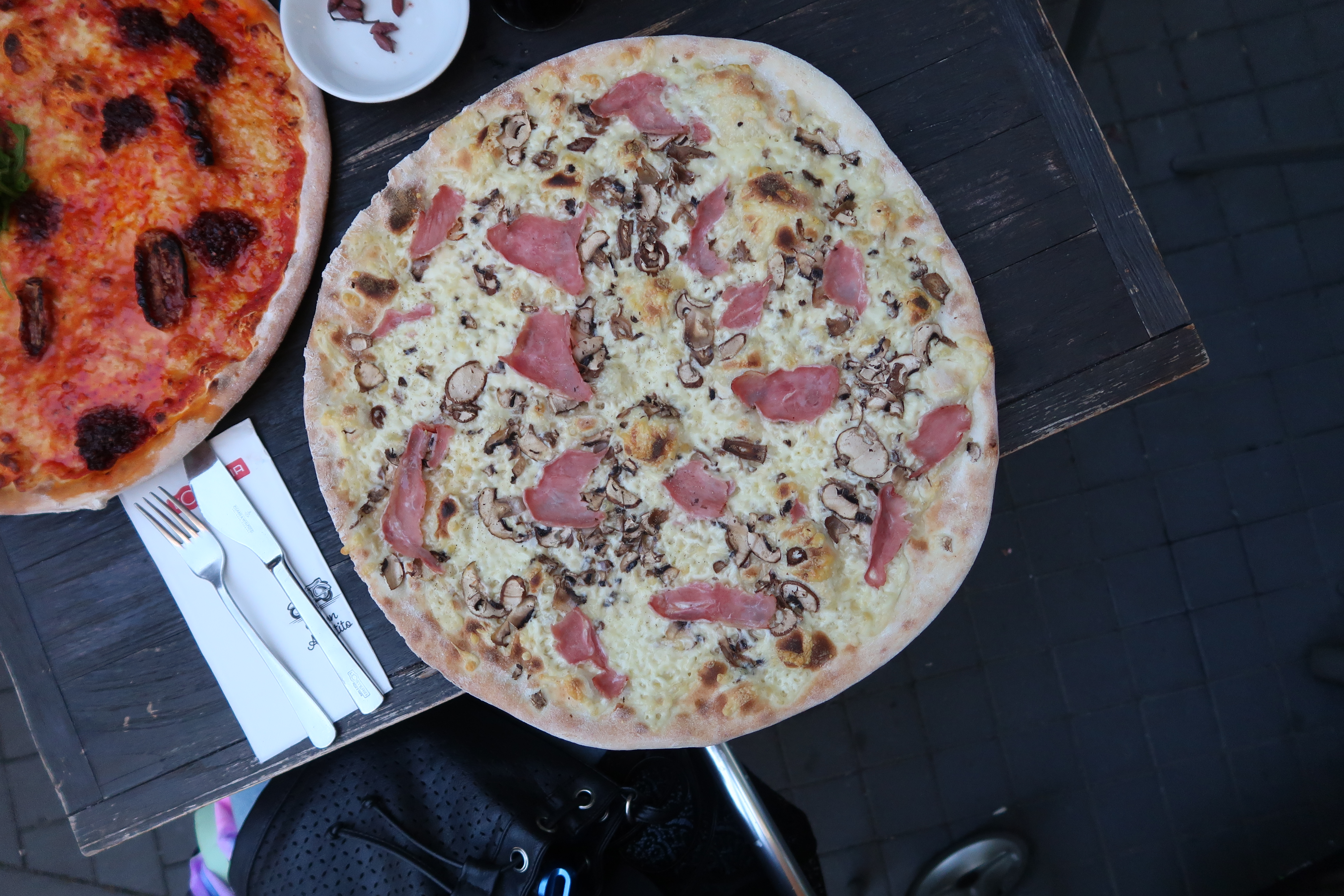 ham and mushroom pizza in berlin