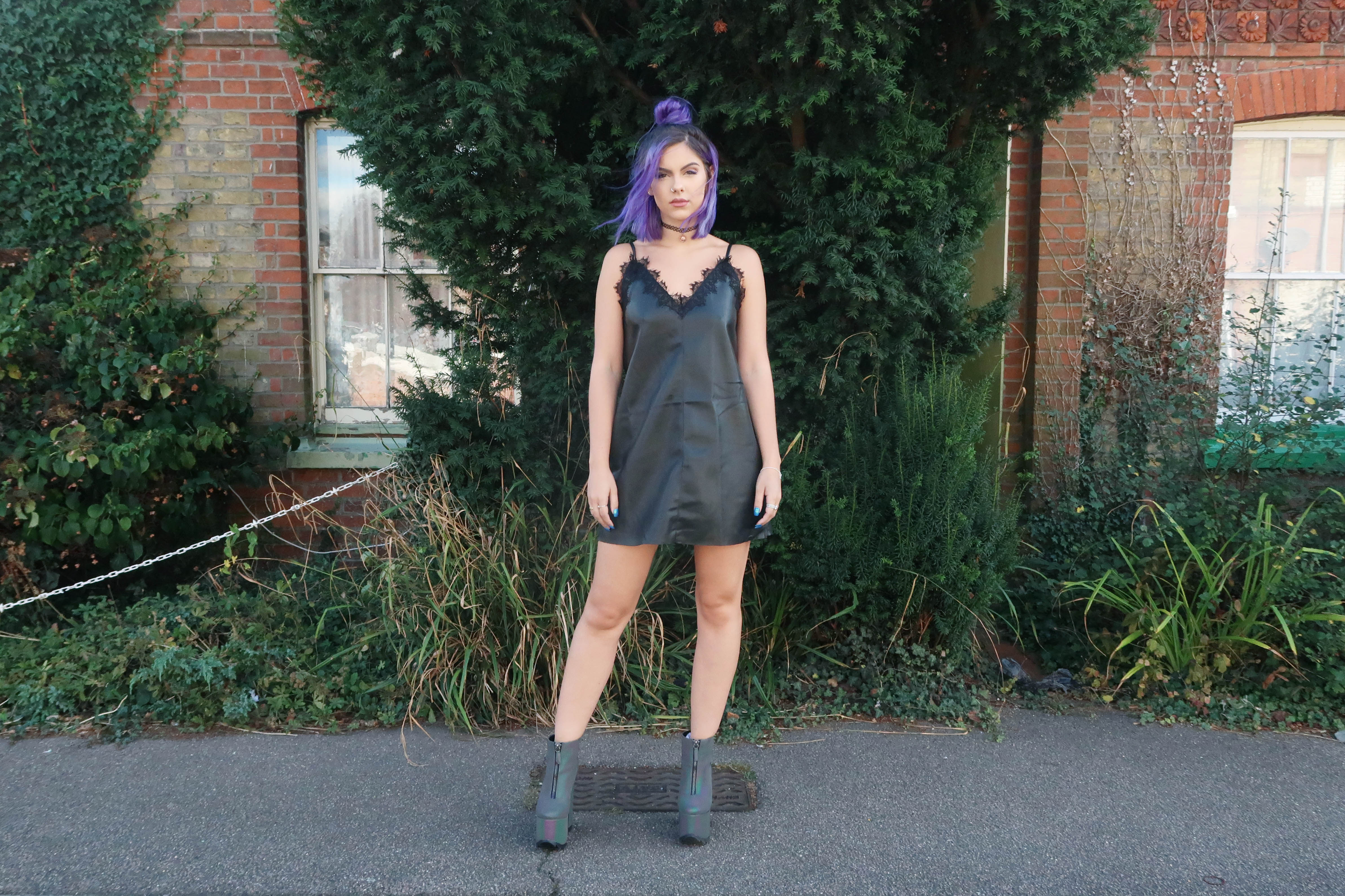 sophie hannah richardson wearing a missguided lace cami dress