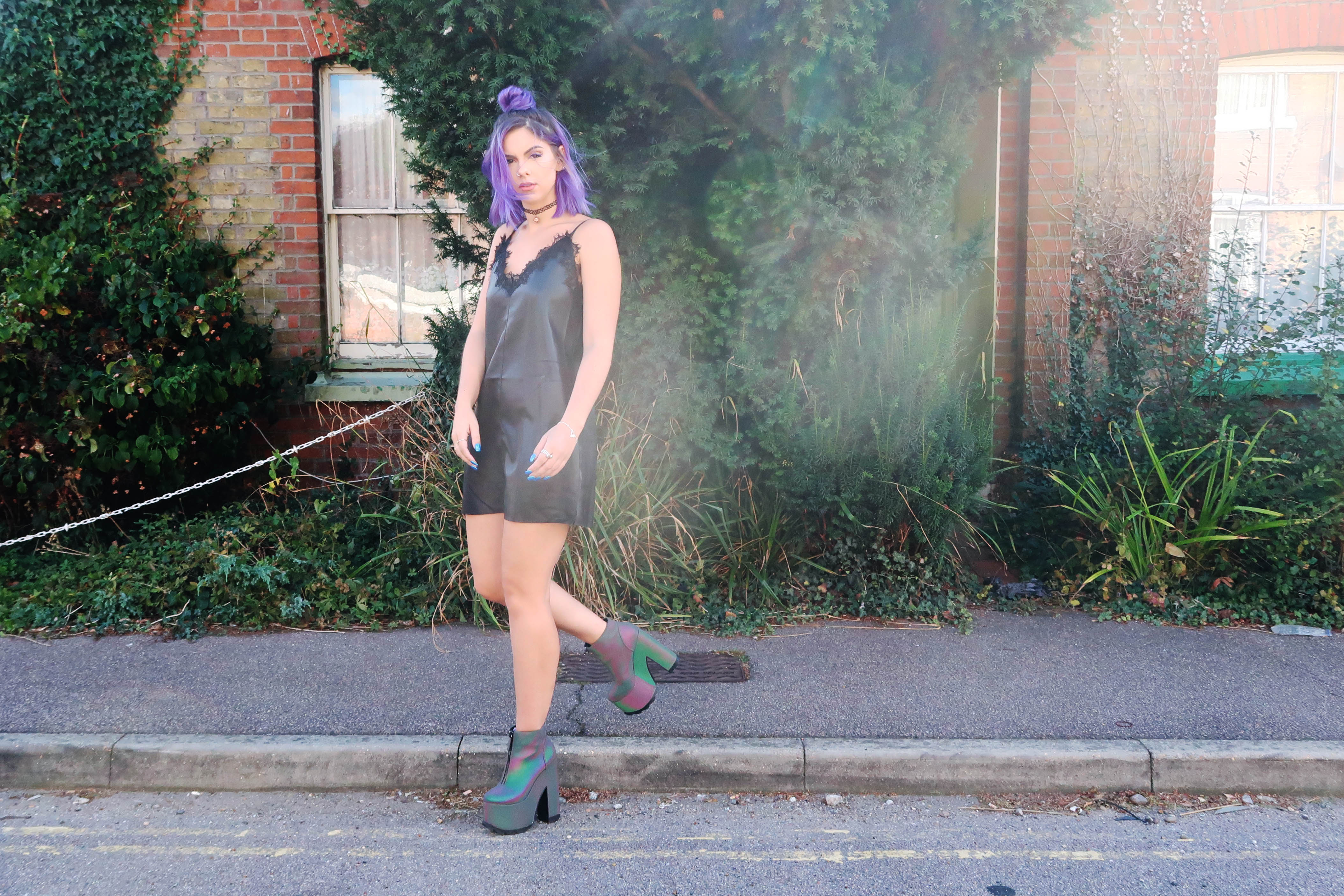 sophie hannah richardson wearing a missguided lace cami dress