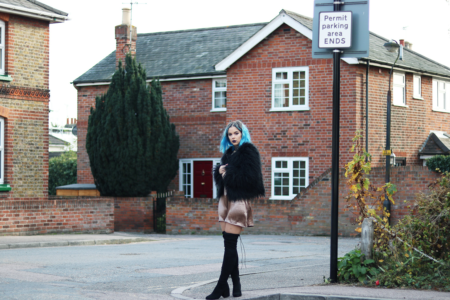 sophie hannah richardson wearing satin slip dress