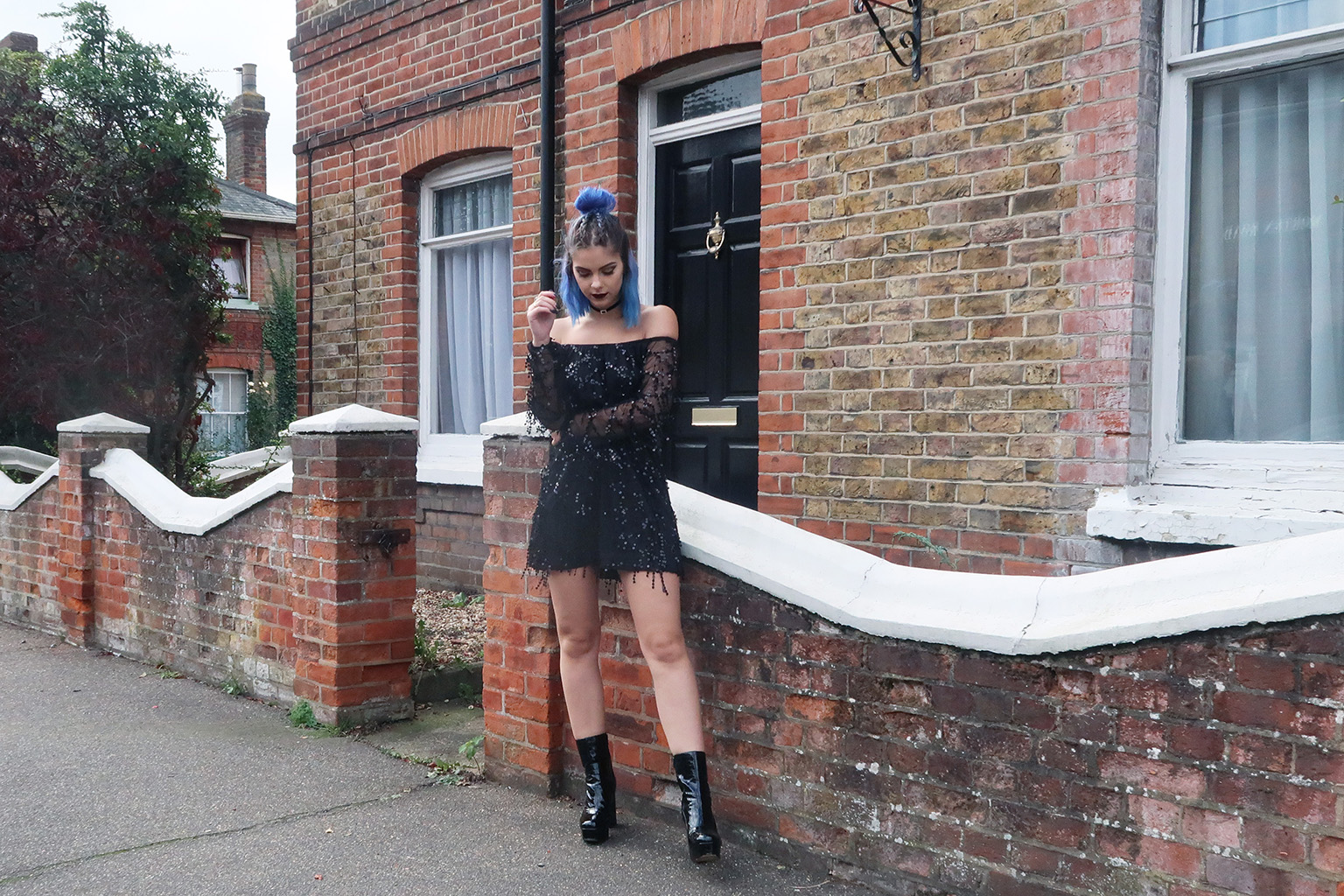 sophie hannah richardson wearing prettylittlething sequin dress