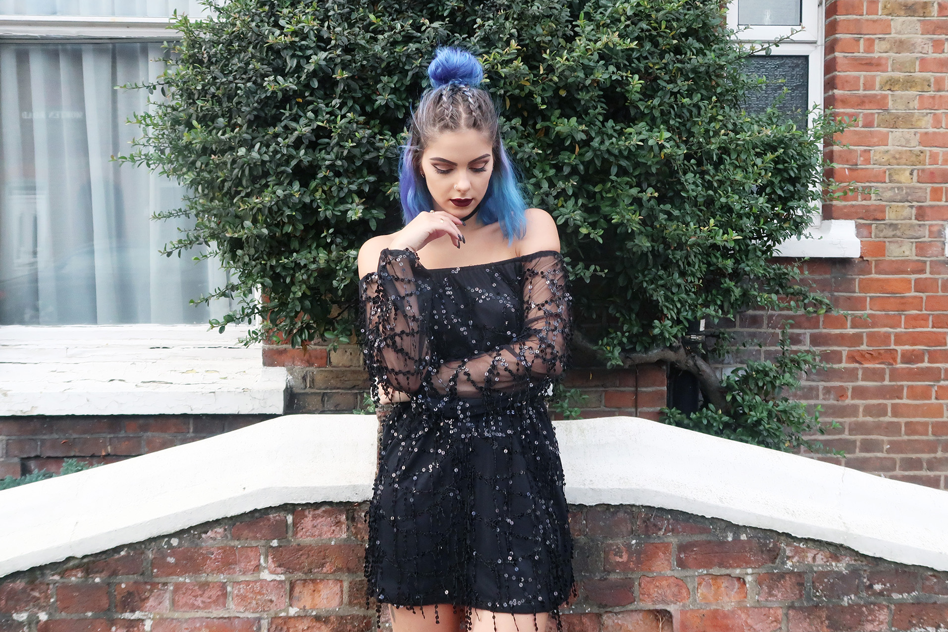 sophie hannah richardson wearing prettylittlething sequin dress
