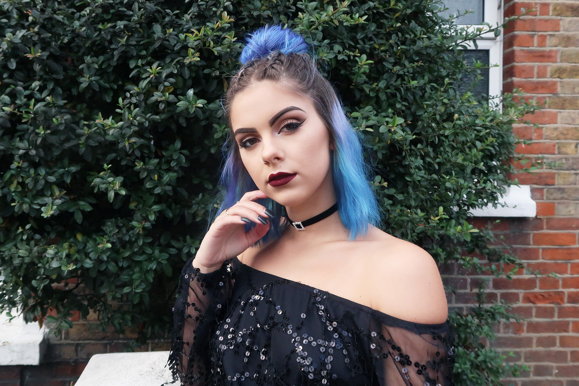 sophie hannah richardson wearing prettylittlething sequin dress