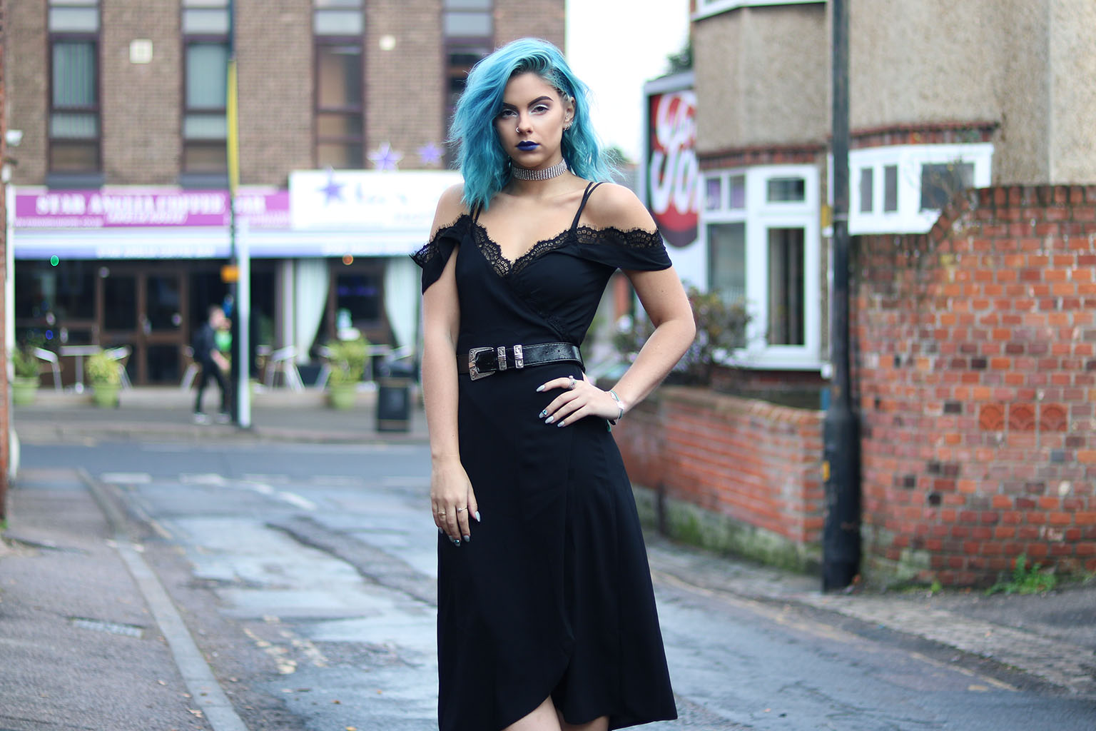 sophie hannah richardson wearing little black dress silk fred