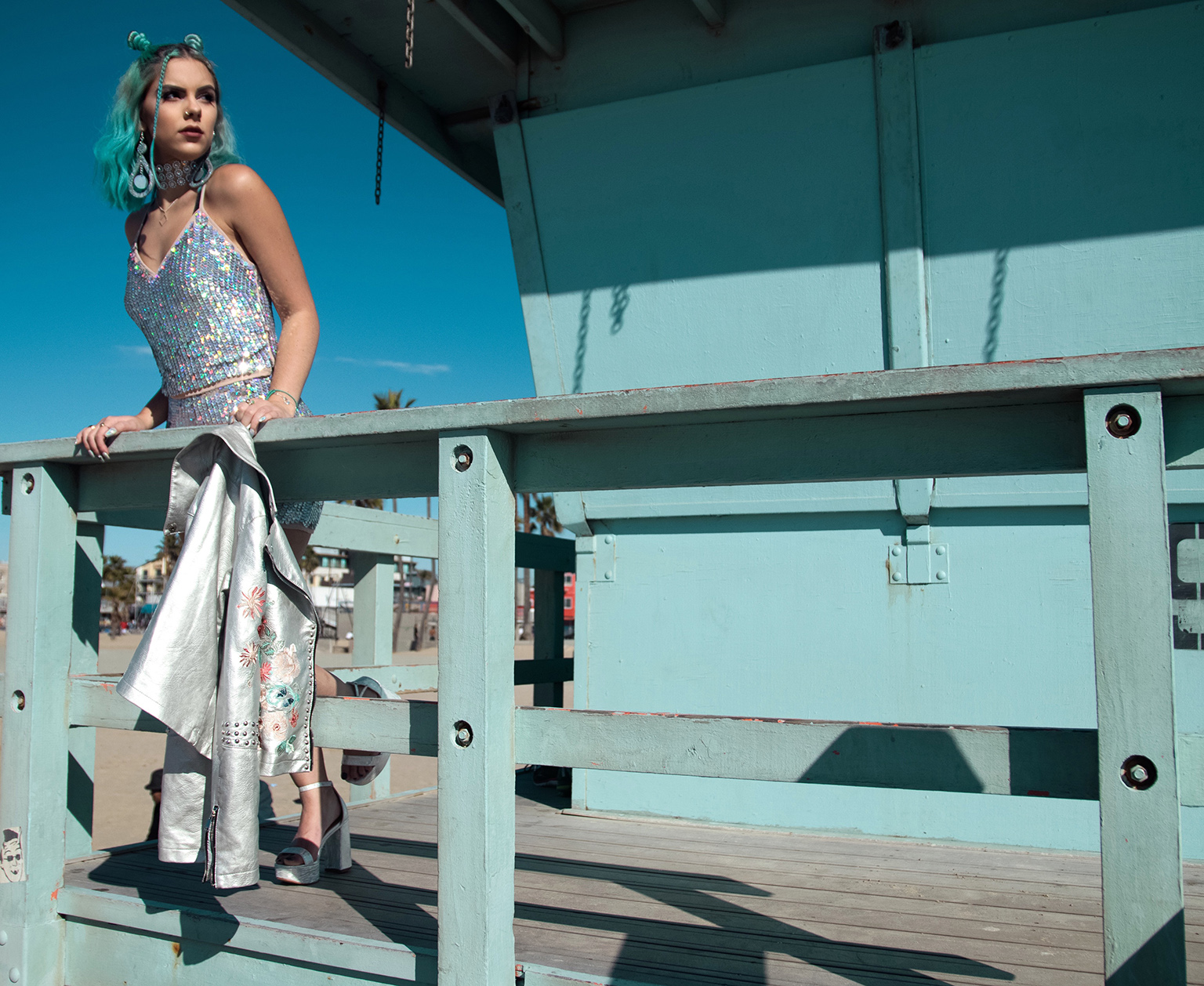 sophie hannah richardson on venice beach in LA letting go