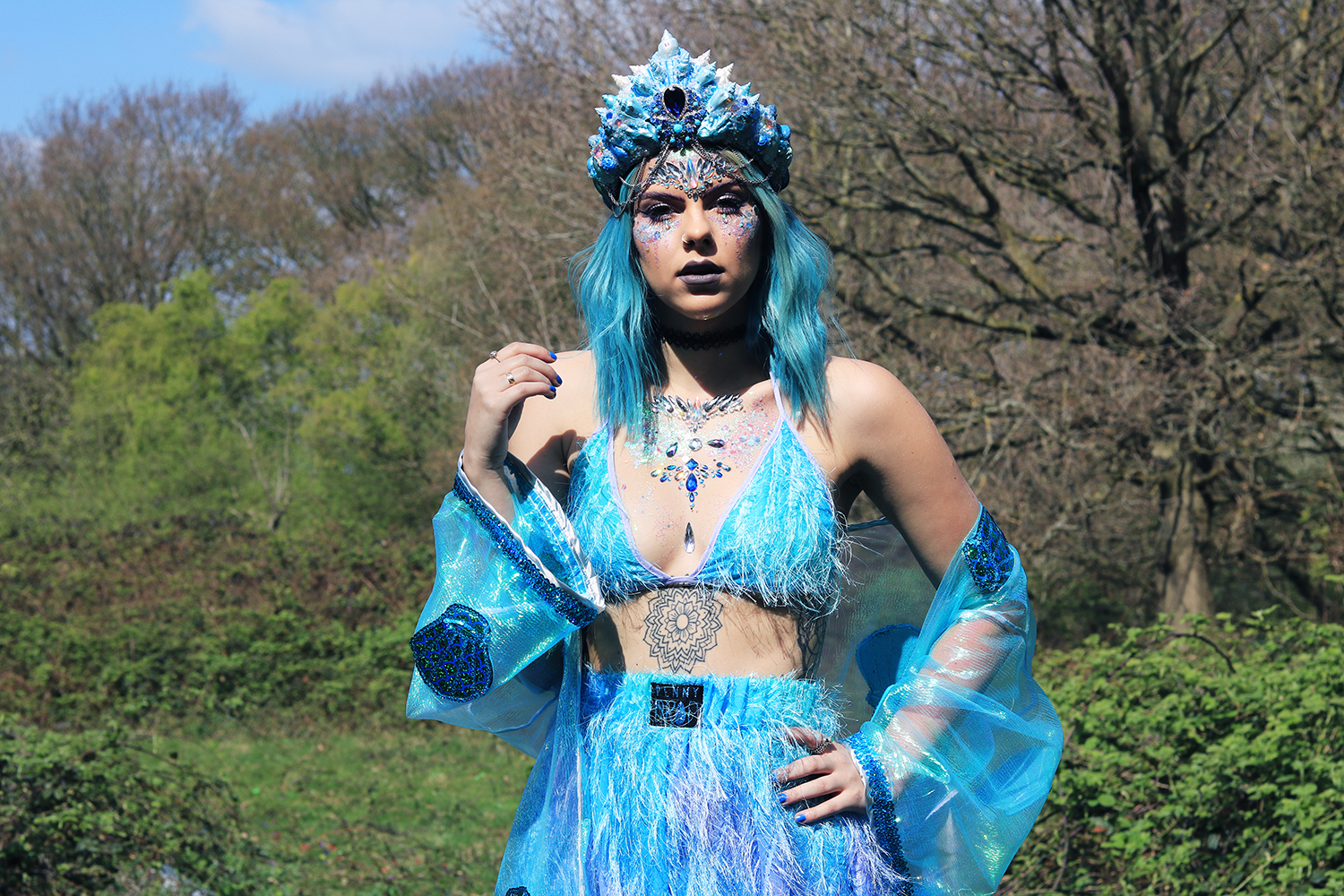 Blue festival outfits sale