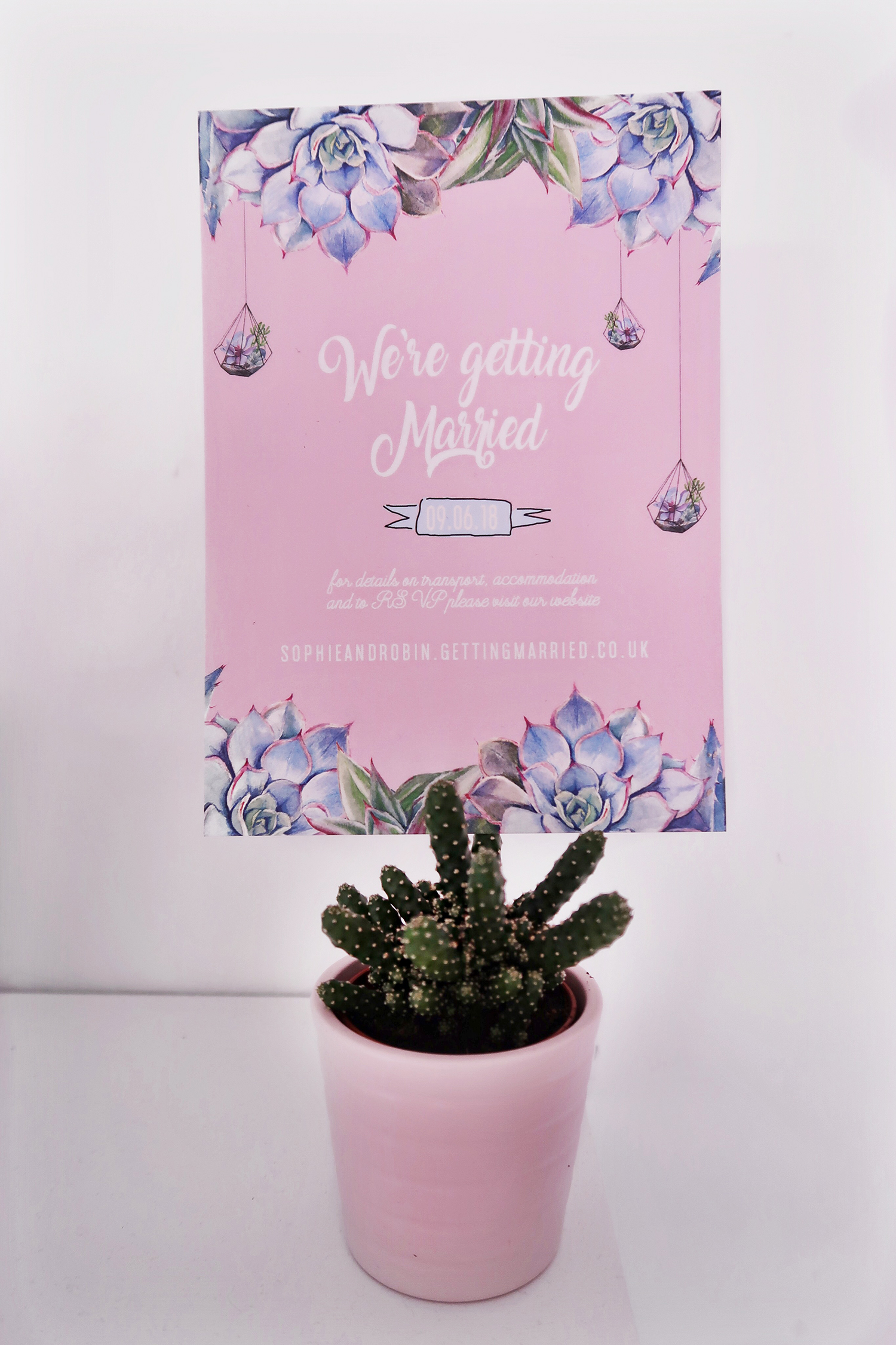 cactus wedding invite
