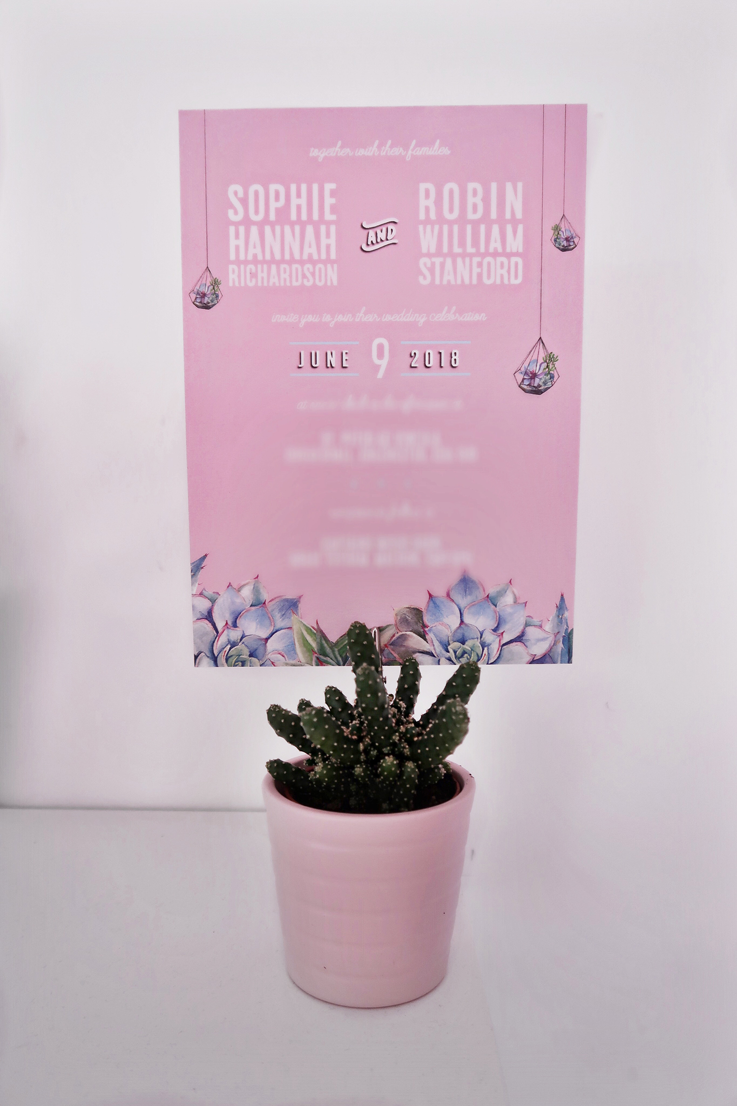 cactus wedding invite