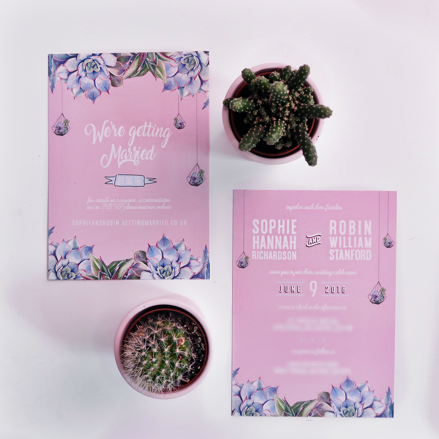 cactus wedding invite