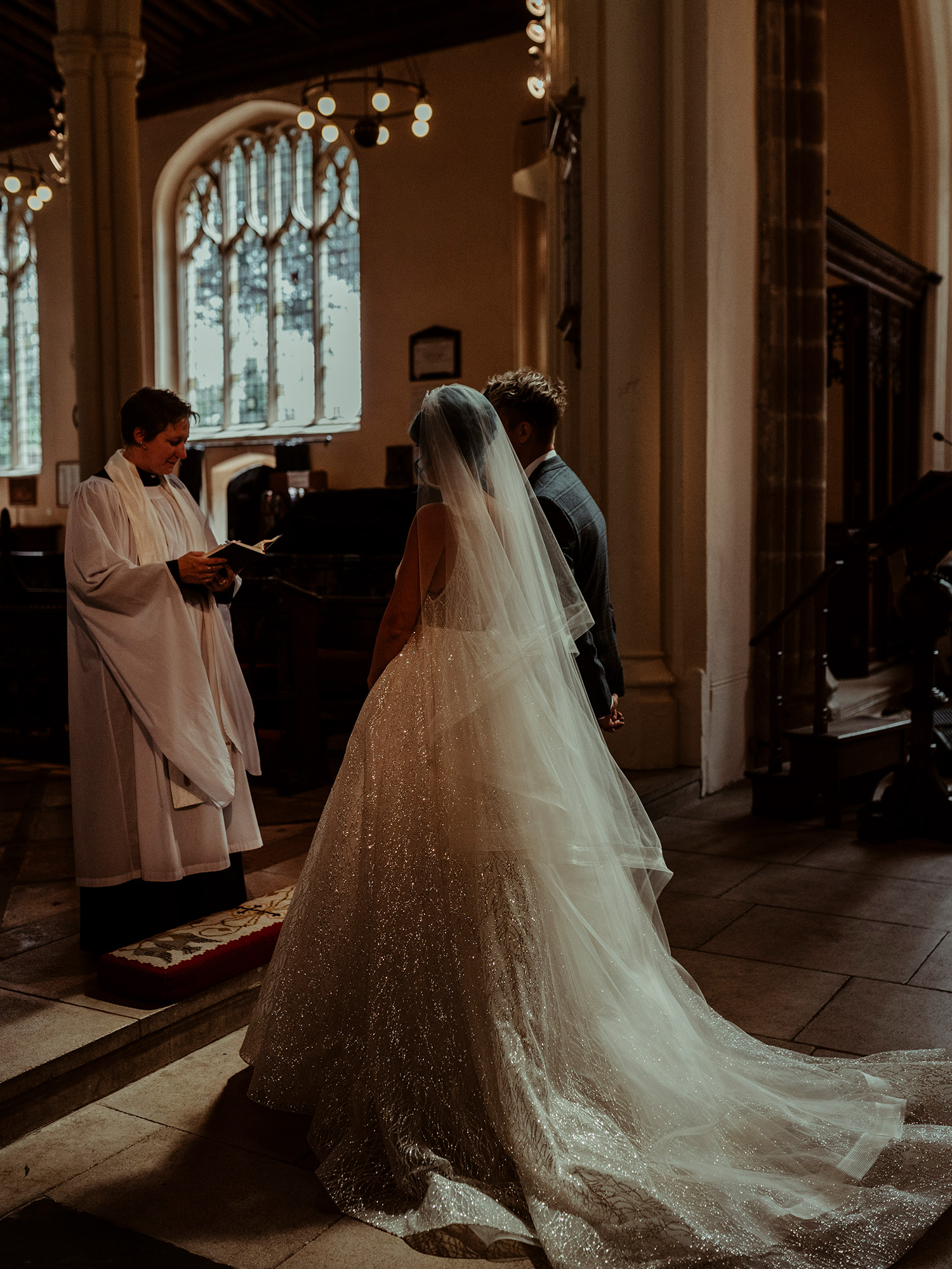 bride and groom church wedding