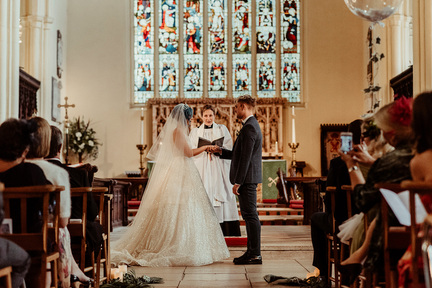 bride and groom church wedding