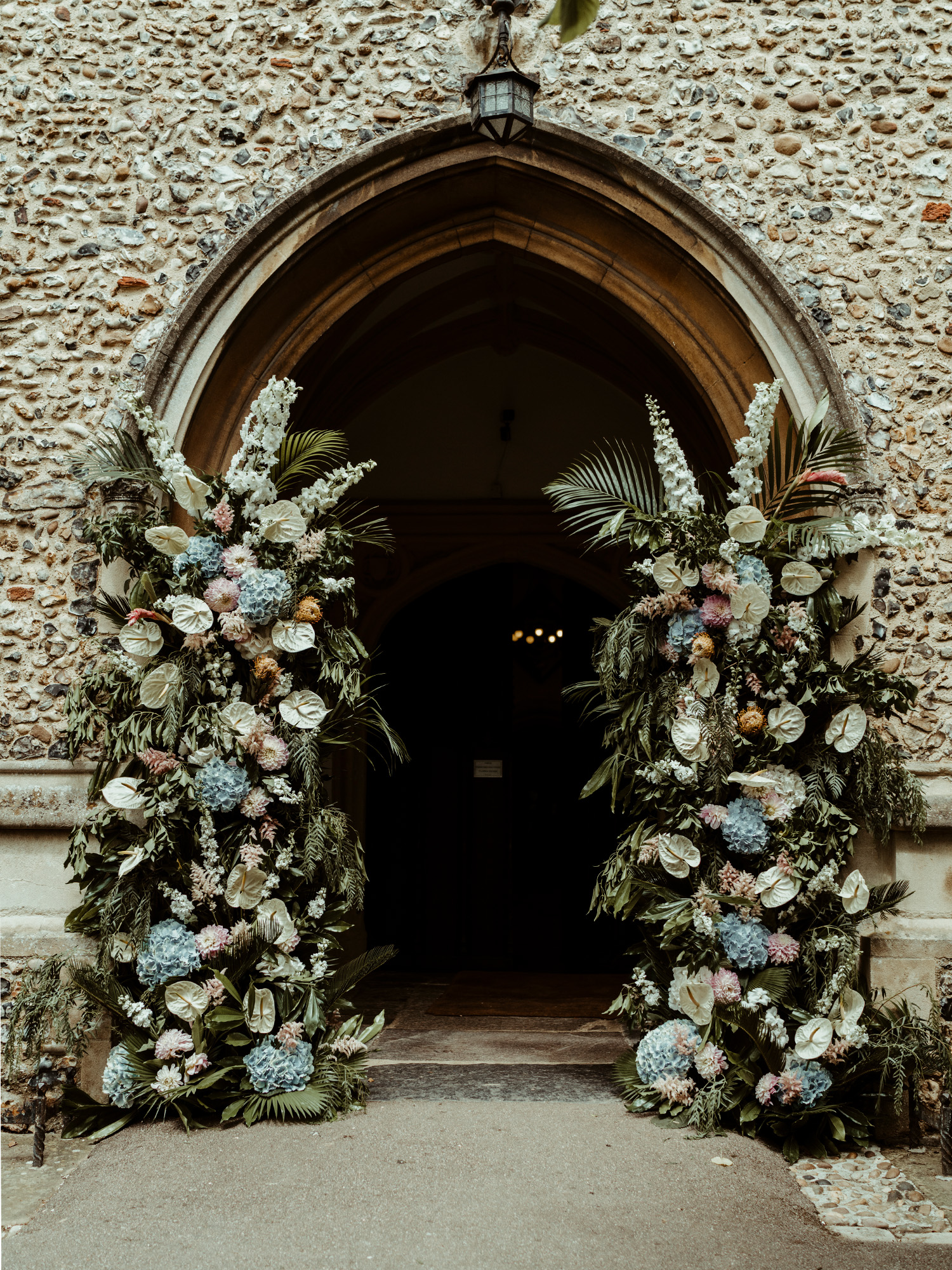 wedding church flower arch