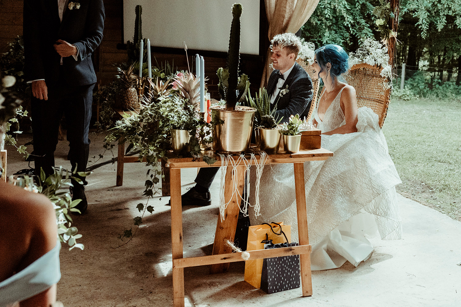 bride and groom top table