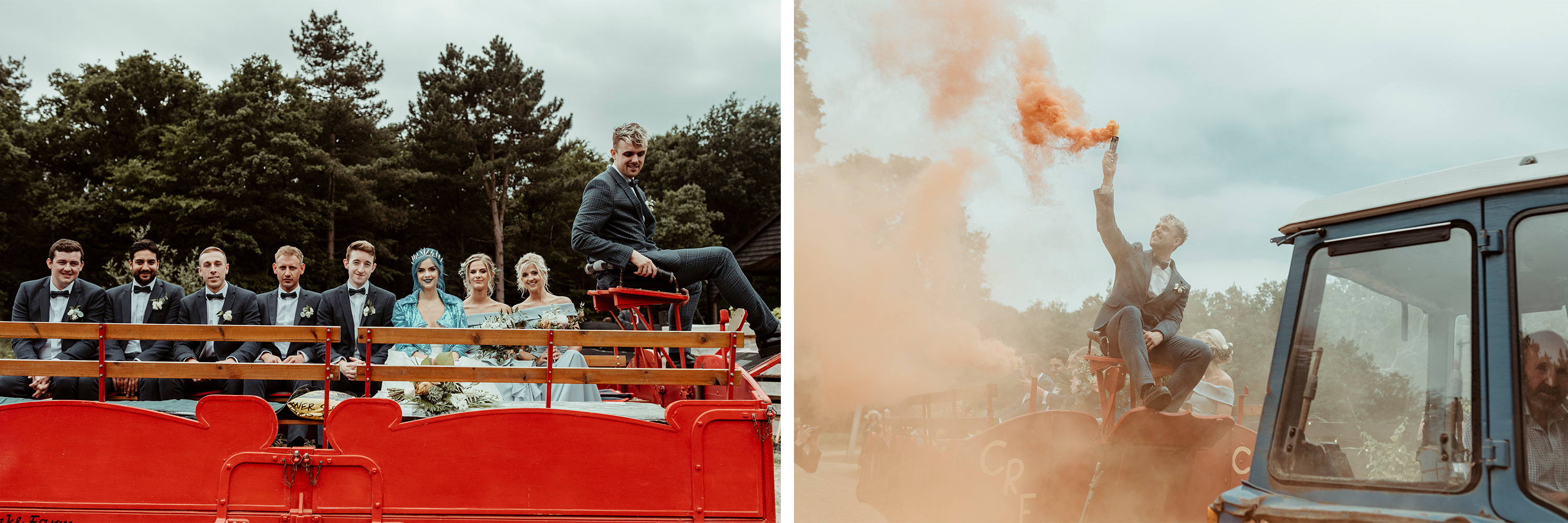 smoke bomb wedding