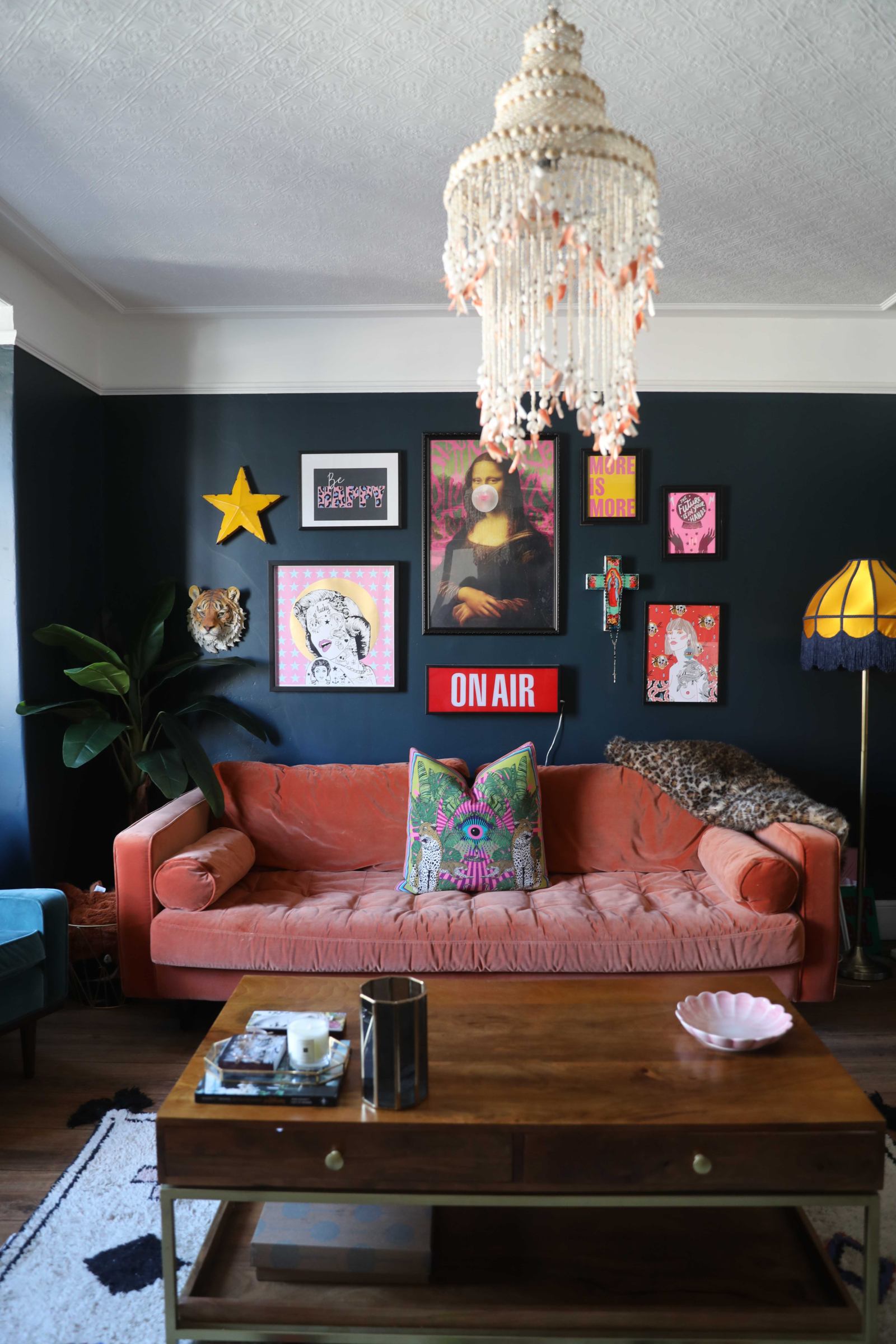 living room sofa gallery wall